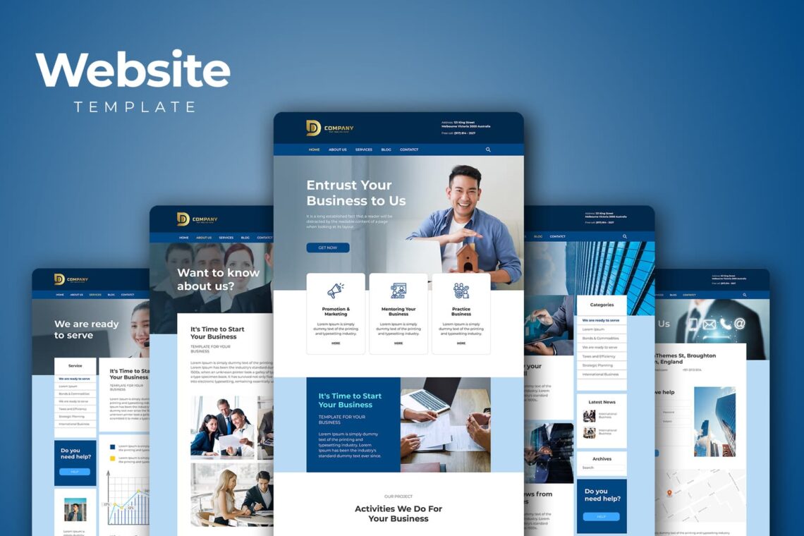 300 website template and element 2 Website Template – Business Marketing