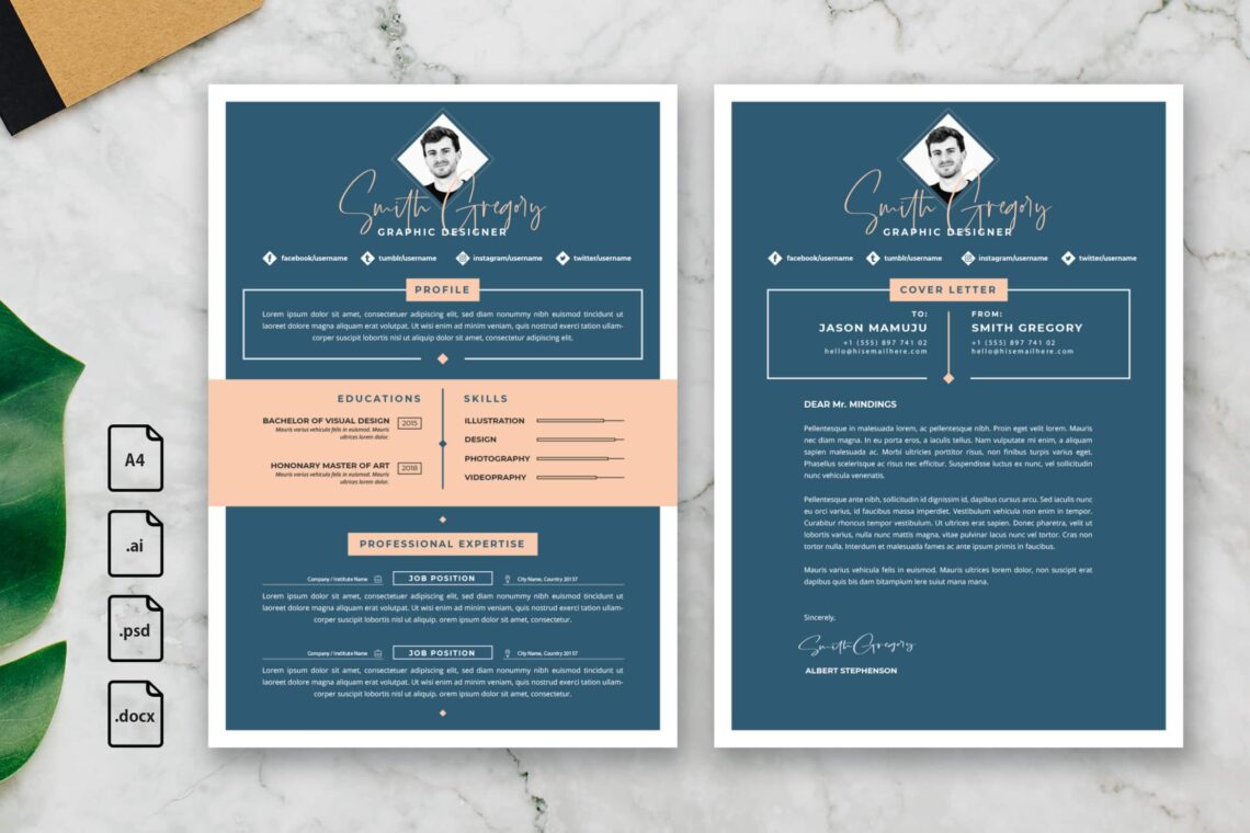 CV Resume – Graphic Designer Profile 16