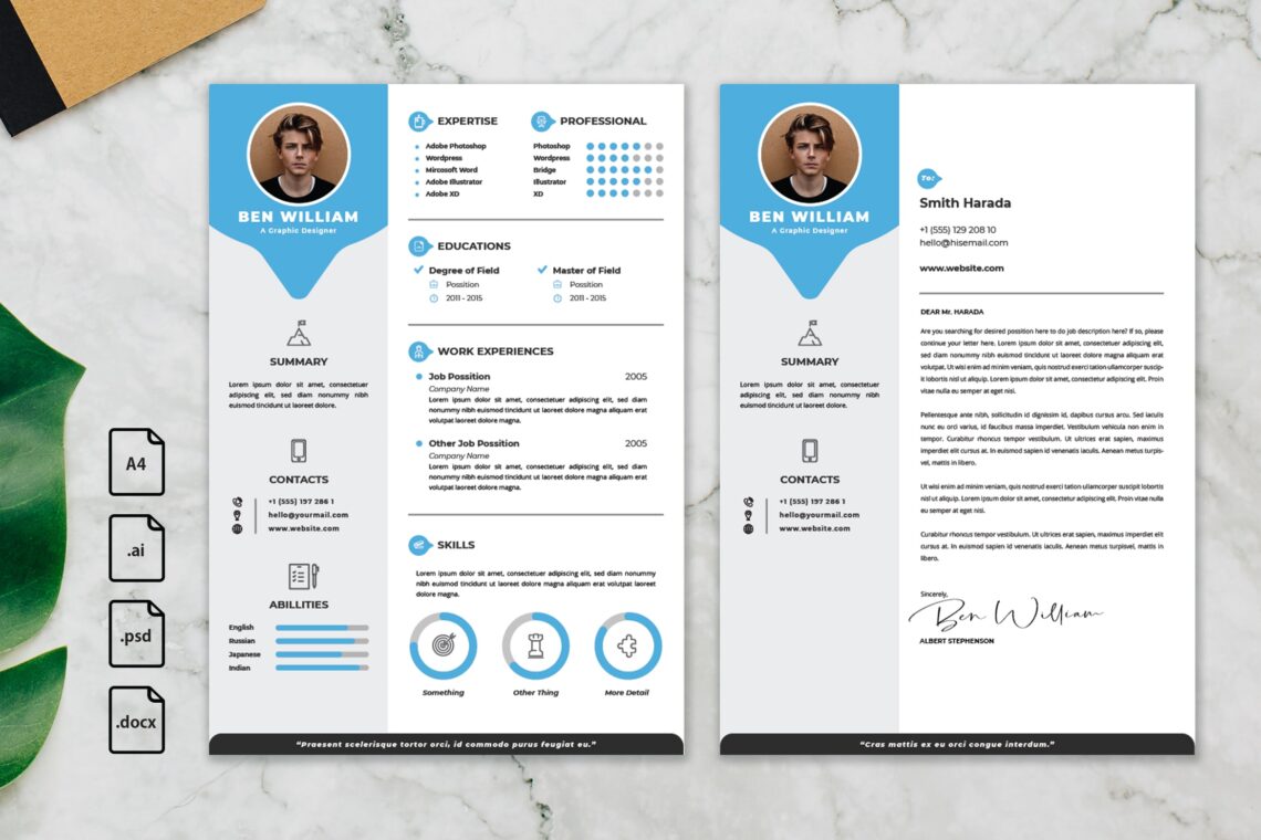 CV Resume – Graphic Designer Profile 22