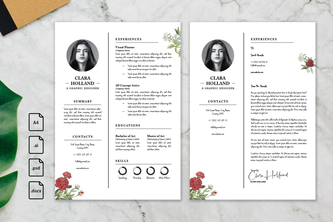 CV Resume – Graphic Designer Profile 24