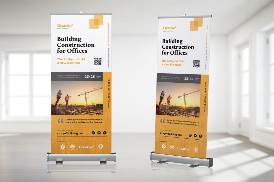 roll up banner building construction promotion