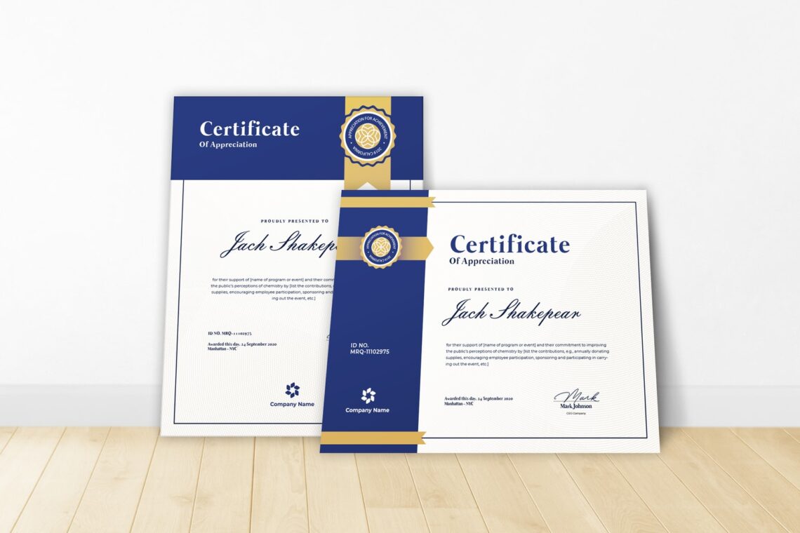 certificate company recognition