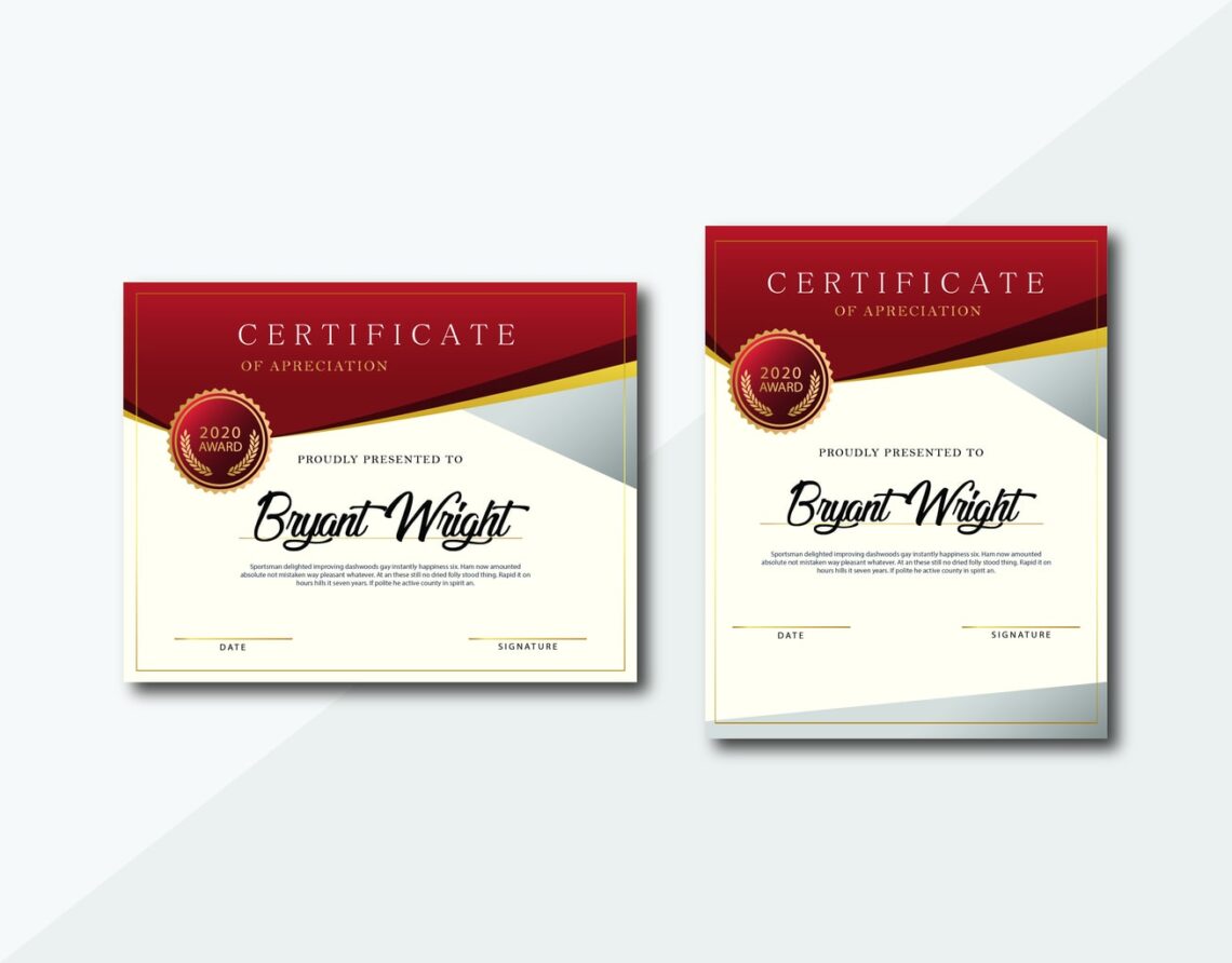 certificate performance awards