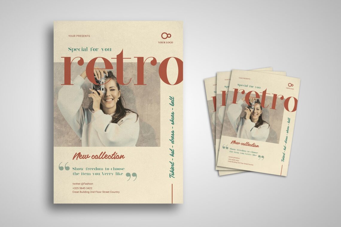 flyer retro style design