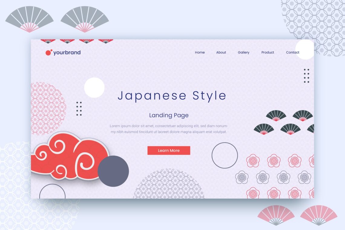 abstract background japanese style motifs
