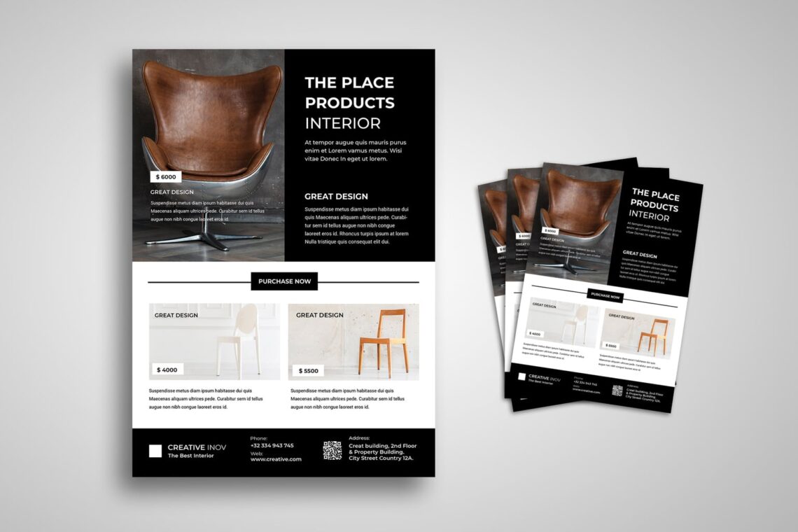 flyer modern minimalist interior