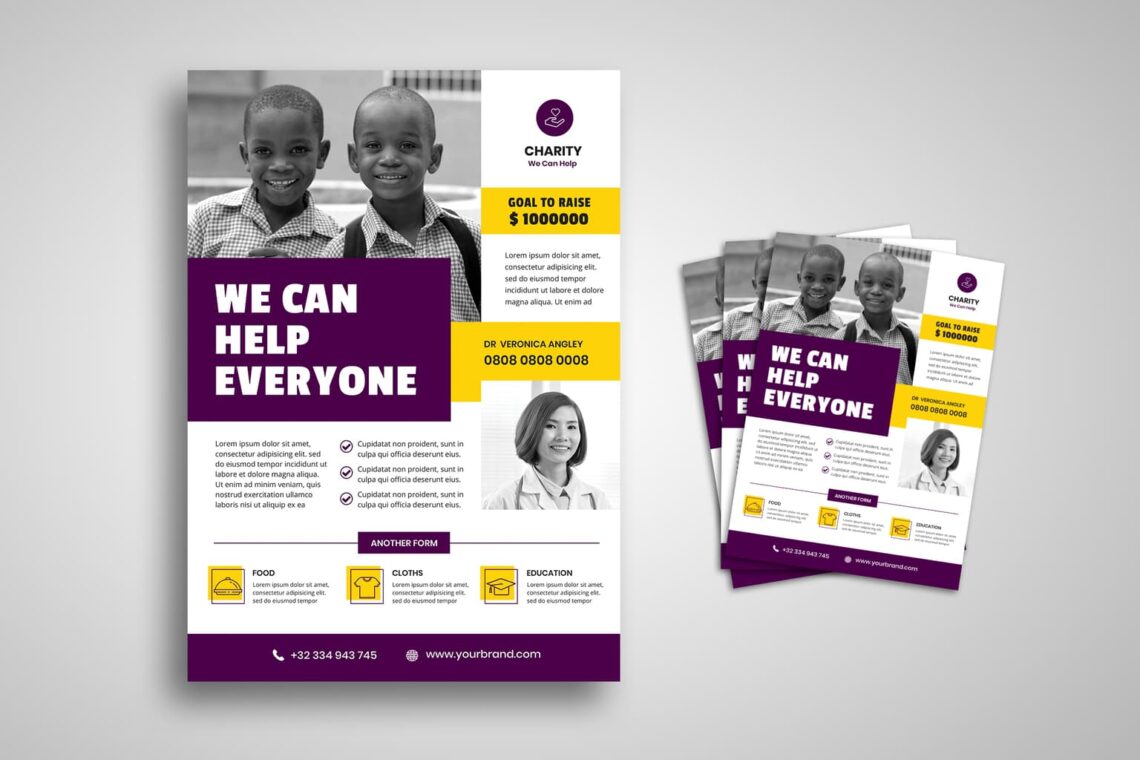 flyer template charity for everyone 2