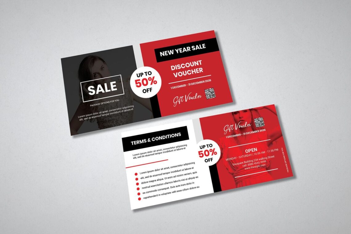 gift card voucher modern fashion sale