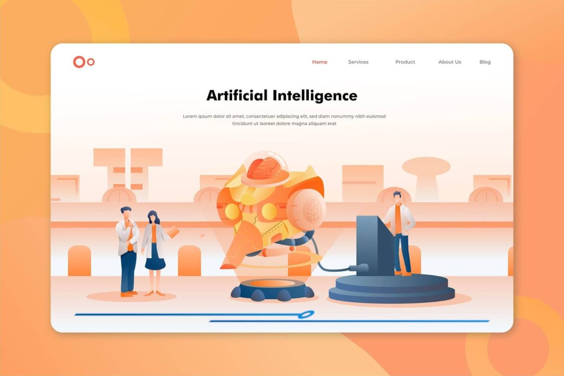 illustration landing pages artificial intelligence programs