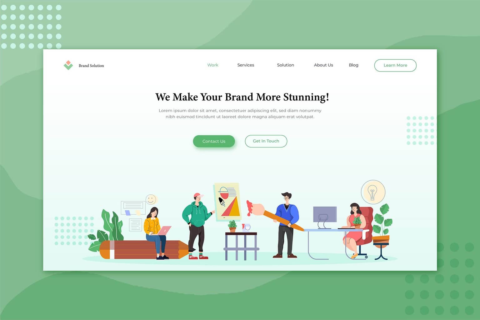 illustration landing pages brand service solution