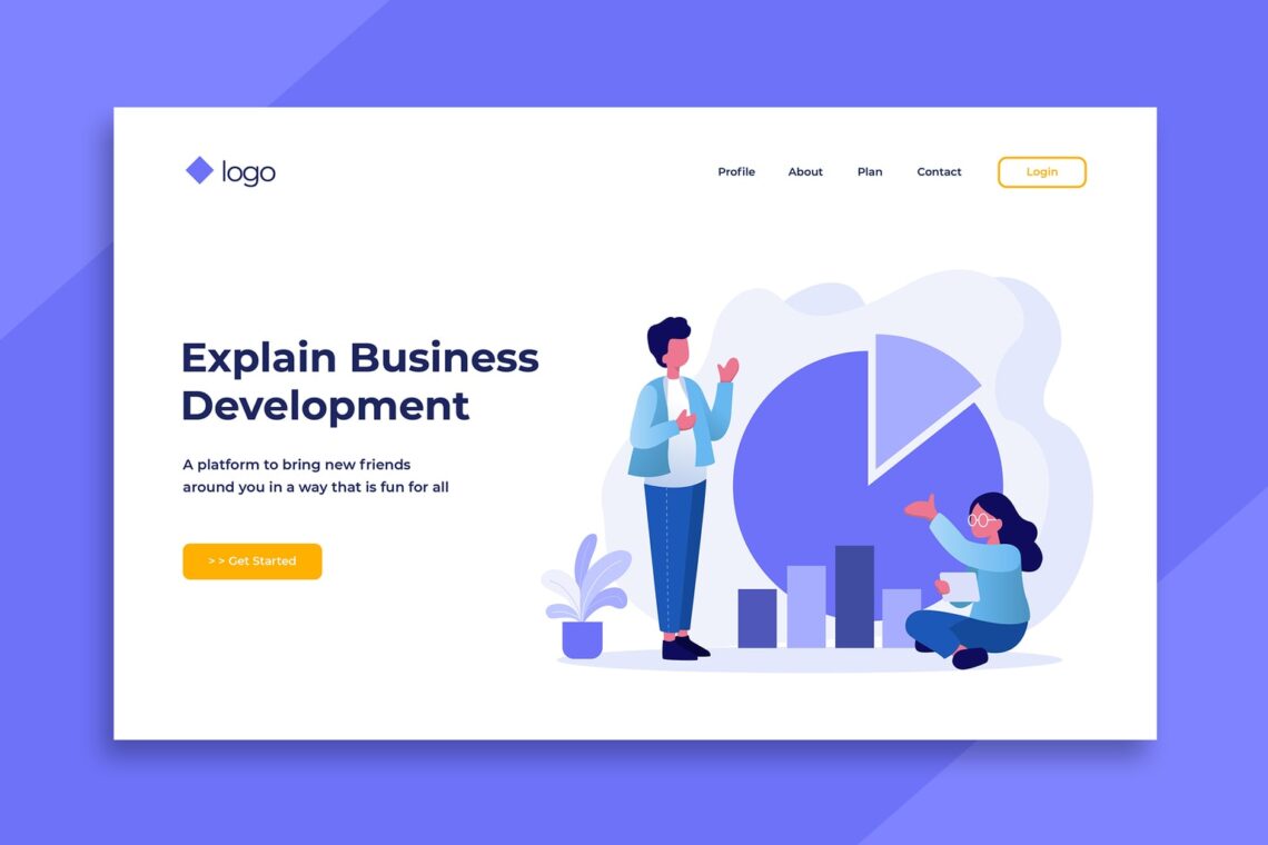 illustration landing pages business grow development