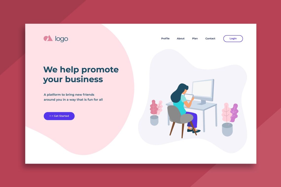 illustration landing pages business marketing