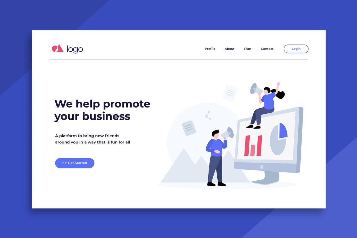 illustration landing pages business promote