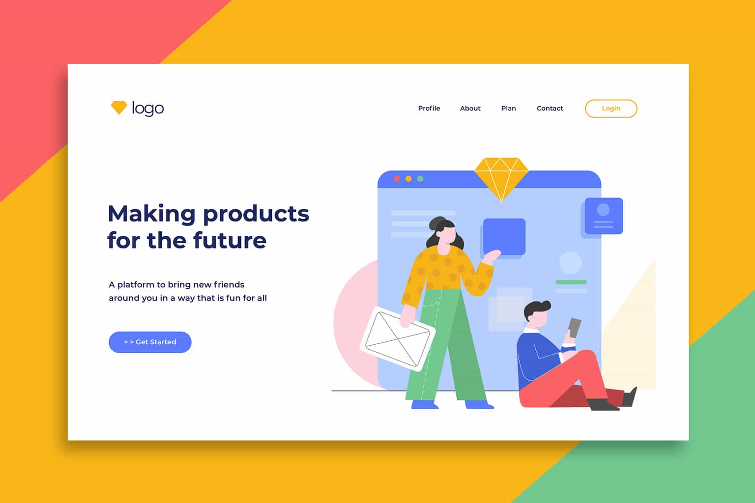 illustration landing pages create future products