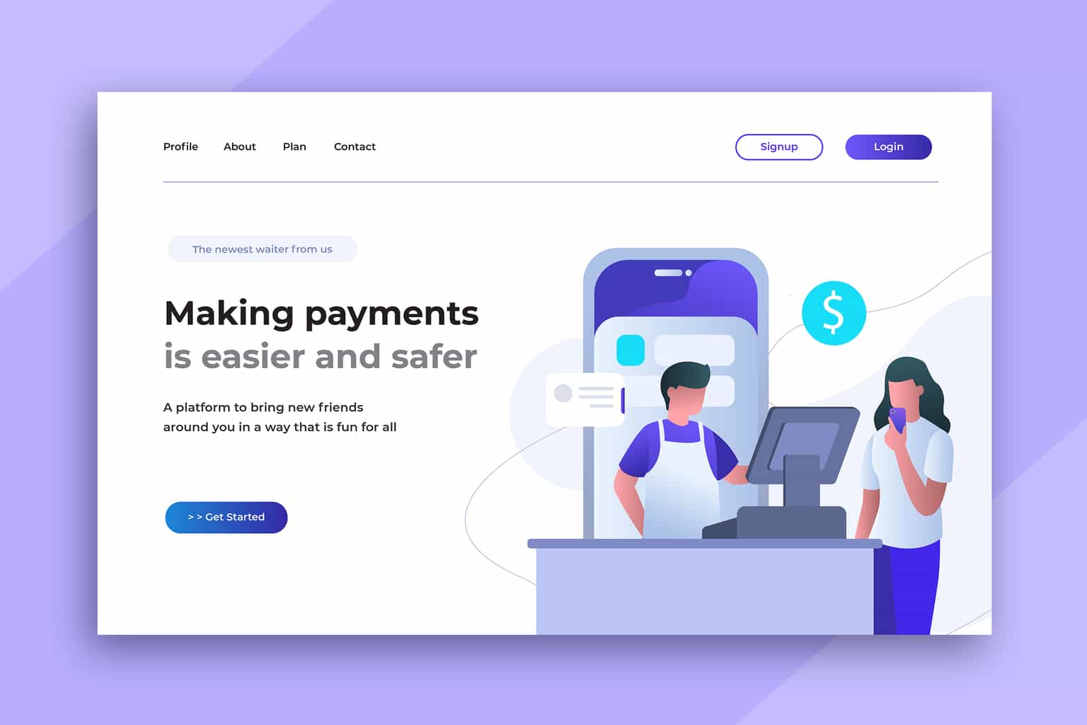 illustration landing pages digital payments