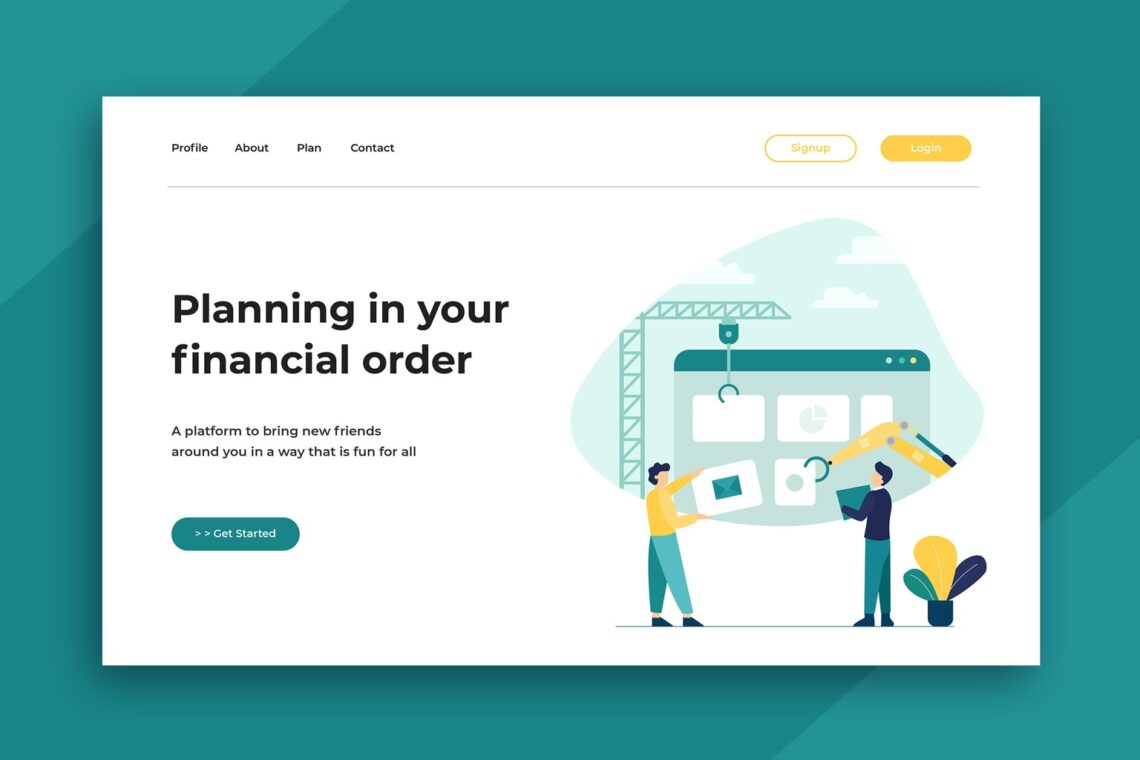 illustration landing pages financial planning