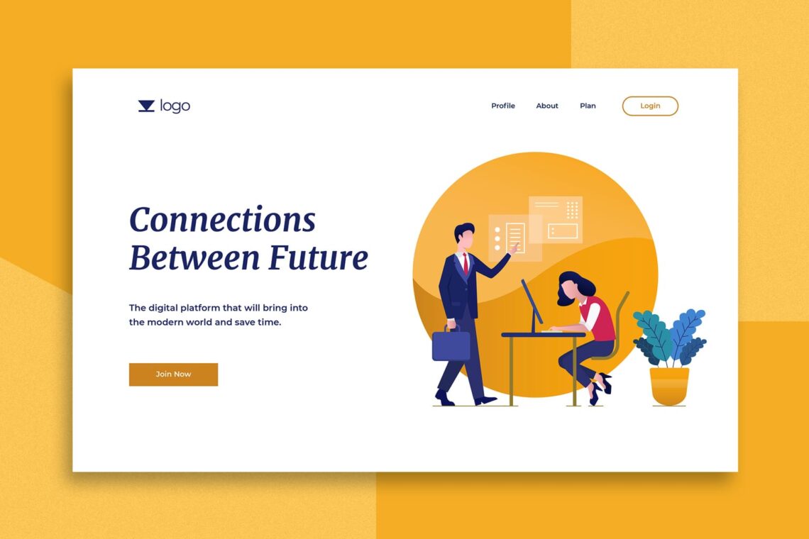 illustration landing pages future connections