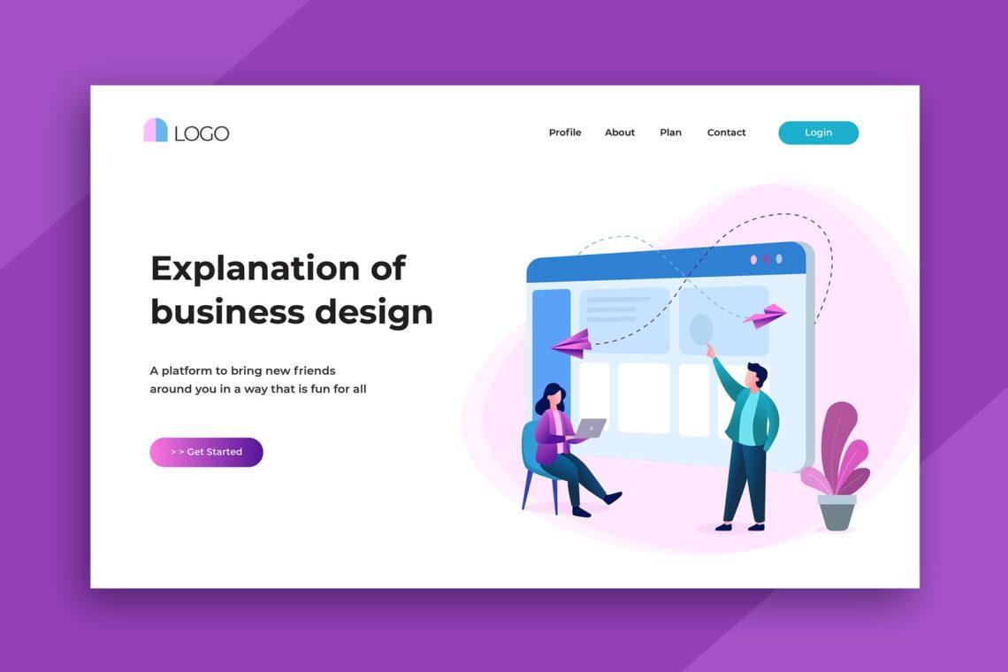 illustration landing pages professional business design