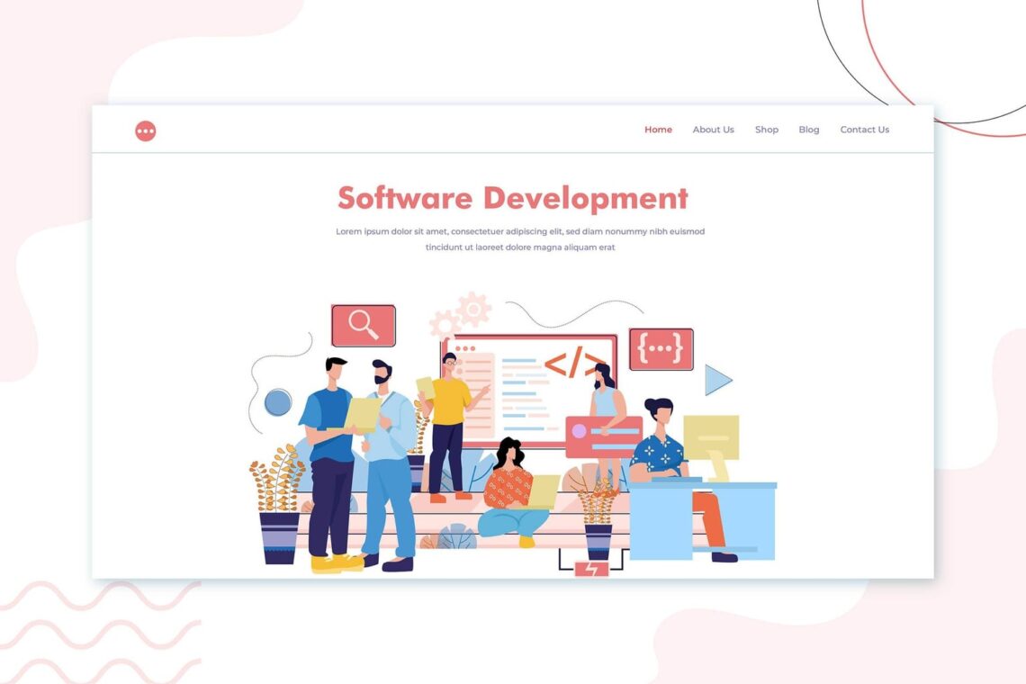 illustration landing pages software development