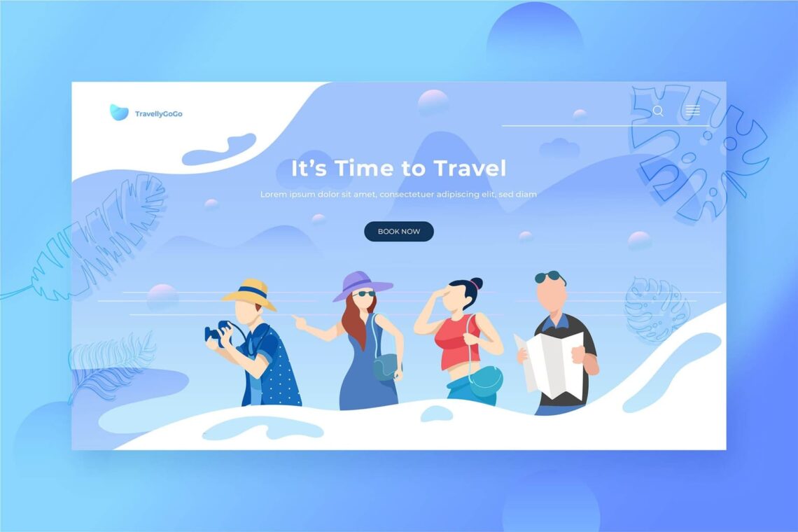 illustration landing pages trusted travel agency