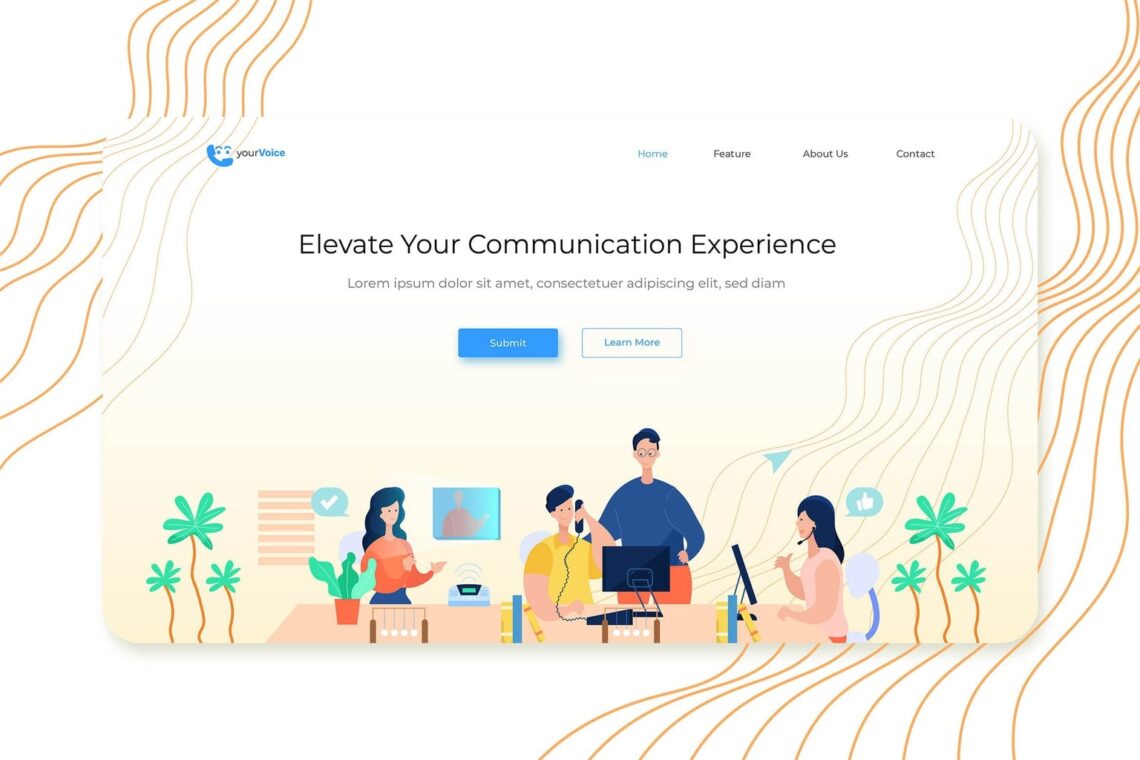 illustration landing pages user experience service
