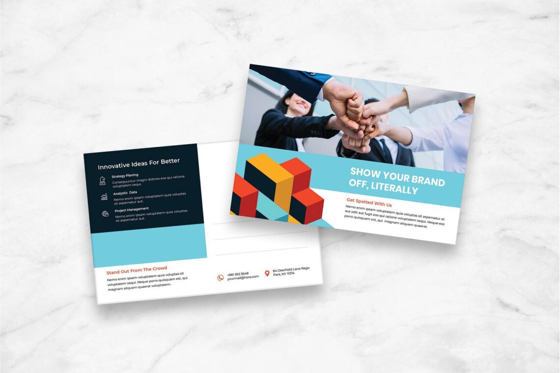 postcard brand project management