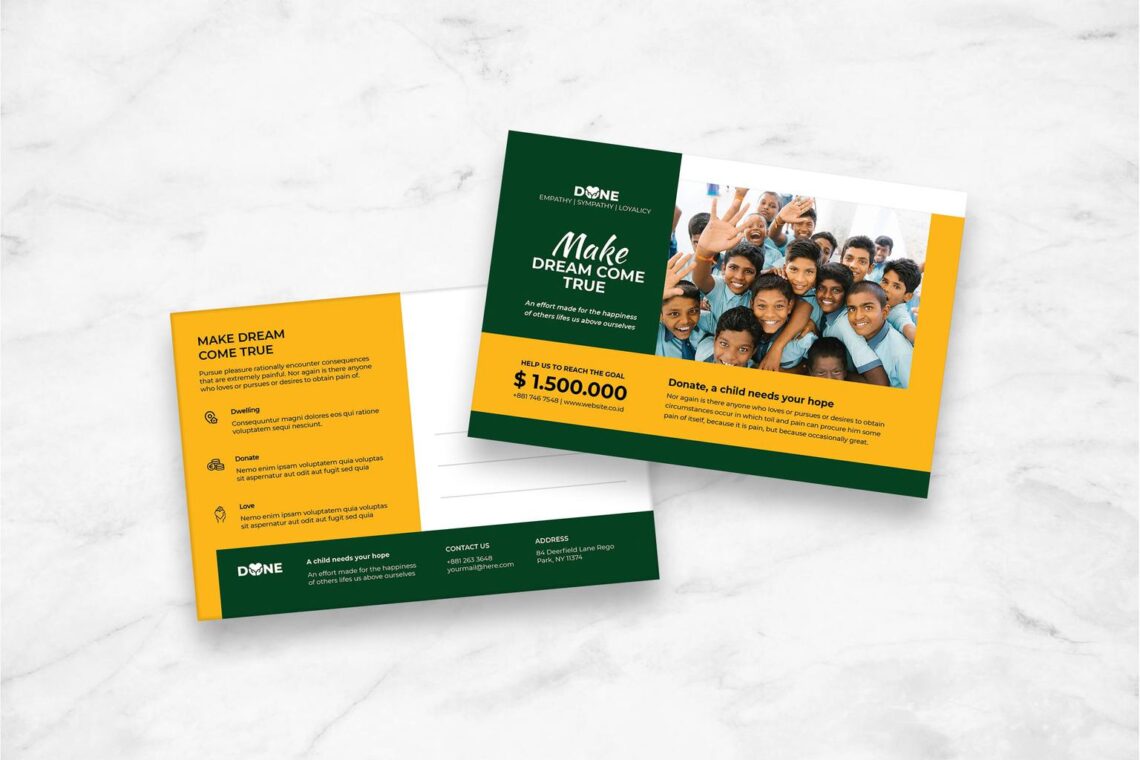 postcard collect social donations
