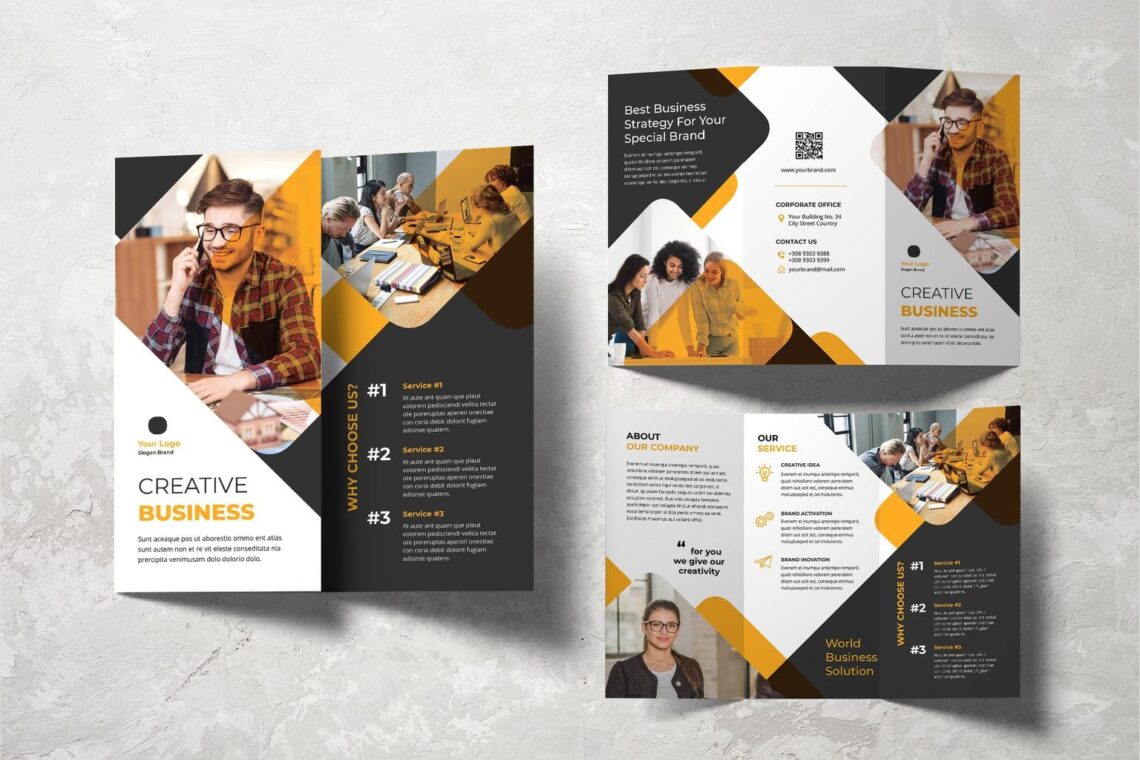 trifold brochure business strategy for brand