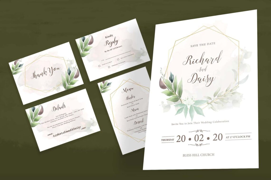 wedding invitation simple transparent splash 3